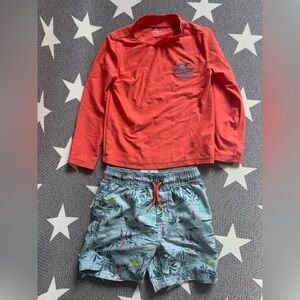 Carter's Rashguard and Swim Trunks